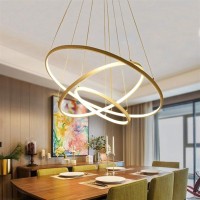 Ceiling Pendant Light , 60W Led Dimmable Chandelier Dining Table Ring Led Dimmable Remote Control Hanging Lamp Living Room Ceiling Light Bedroom Height Adjustable Hanging Lamp Chandelier Modern Chande