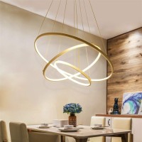 Ceiling Pendant Light , 60W Led Dimmable Chandelier Dining Table Ring Led Dimmable Remote Control Hanging Lamp Living Room Ceiling Light Bedroom Height Adjustable Hanging Lamp Chandelier Modern Chande