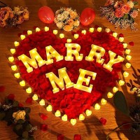 Marry Me Letters Light Proposal Decorations Set Includes 7 Led 63 X 55 Marry Me Sign Romantic Marry Me Light And 1000 Rose