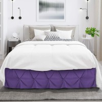 Dg Beddings Luxurious Decorative, Pinch Pleated Pintuck Bed Skirt 10 Drop Length 100 Egyptian Cotton 1000 Thread Count California King Size Solid Purple