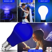 Led Blue Light Bulb 9W 60W Equivalent A19 E26 Medium Base Blue Light Bulb Led Blue Color Bulb For Outdoor Porch Christmas