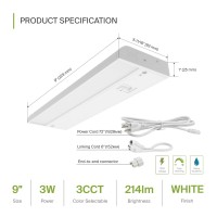 Asd Led Under Cabinet Lighting 9 Inch Hardwired Or Plugin Installation 2700K3000K4000K Hilow Switch Linkable Kitchen Und