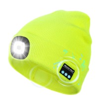 Bluetooth Beanie Hat With Light, Unique Tech Gifts For Men Husband Him Teen, Wireless Headphones For Fishing Jogging Working, Christmas Stocking Stuffers Fluorescent Yellow