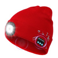 Bluetooth Beanie Hat With Light, Unique Tech Gifts For Men Husband Him Teen, Wireless Headphones For Fishing Jogging Working, Christmas Stocking Stuffers Red