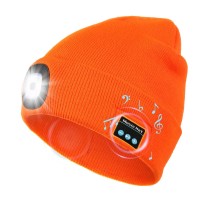 Bluetooth Beanie Hat With Light, Unique Tech Gifts For Men Husband Him Teen, Wireless Headphones For Fishing Jogging Working, Christmas Stocking Stuffers Orange