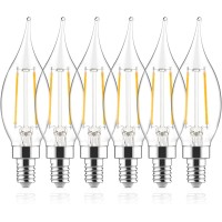 Sigalux E12 Led Bulb Candelabra Base 60 Watt Led Chandelier Light Bulbs Dimmable, Flame Tip Candelabra Led Bulbs, 4.5W, 450Ml 5000K Daylight,Ca10 Candle Light Bulbs, 6 Packs