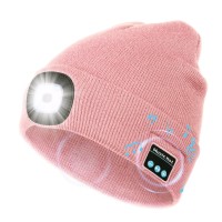 Bluetooth Beanie Hat With Light, Unique Tech Gifts For Men Husband Him Teen, Wireless Headphones For Fishing Jogging Working, Christmas Stocking Stuffers Pink