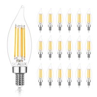 Sigalux E12 Led Bulb Candelabra Base 60 Watt Led Chandelier Light Bulbs Dimmable, Flame Tip Candelabra Led Bulbs, 4.5W, 500Lm 2700K Soft White, Ca10 Candle Light Bulbs, 18 Packs