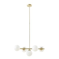 Aurelia 5-Light Chandelier With Frosted Glass Globe Bulbs(D0102H73Rej)