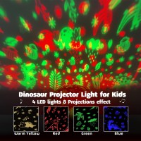 Moredig Dinosaur Night Light Projector, Remote Dinosaur Night Light For Boys With 18 Colors Dinosaur Projector Light For Kids With Timer 2 Projections 12 Music, Gifts For Baby Boys - Black