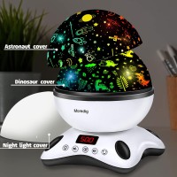 Moredig Dinosaur Night Light Projector, Remote Dinosaur Night Light For Boys With 18 Colors Dinosaur Projector Light For Kids With Timer 2 Projections 12 Music, Gifts For Baby Boys - Black