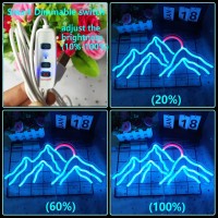 Mountain Neon Sign Dimmable Mountain Neon Light For Wall Decor 16.9