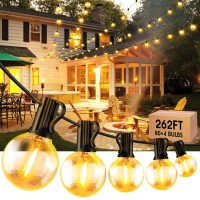 Knonew 263Ft Outdoor String Lights Led, Patio Globe String Lights With 2700K Warm White 80 Shatterproof G40 Led Bulbs,Waterproof String Lights For Party Porch Backyard Garden Bistro