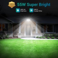 Ustellar 55W Flood Lights Outdoor Switch Controlled Led Flood Light Outdoor 5500Lm 5000K Ip65 Waterproof Exterior Security Lig