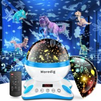 Moredig Dinosaur Night Light Projector Kids Projector Night Light With 8 Color Changing And 12 Songs Night Light Projector For