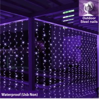 Zsjwl Curtain Lights, 300 Led Curtain Fairy Lights With Remote, 8 Modes 9.8 