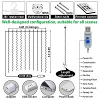 Zsjwl Curtain Lights, 300 Led Curtain Fairy Lights With Remote, 8 Modes 9.8 