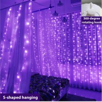 Zsjwl Curtain Lights, 300 Led Curtain Fairy Lights With Remote, 8 Modes 9.8 