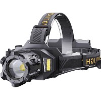 Svsviio 90000 Lumens Rechargeable Headlamp With 9 Modes, Adjustable Focus, And Battery Indicator - Waterproof Hard Hat Design