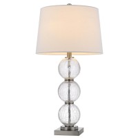 150W 3 Way Crosset Crackle Glass Table Lamp Priced And Sold As Pairs