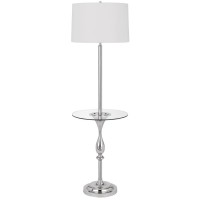 150W 3 Way Sturgis Metal Floor Lamp Glass Tray Table