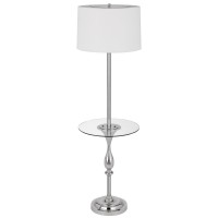 150W 3 Way Sturgis Metal Floor Lamp Glass Tray Table