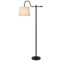 60W Rexburg Metal Downbridge Floor Lamp With Adjustable Shade