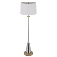 150W 3 Way Lockport Metal Floor Lamp With Rubber Wood Base