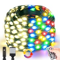 Tcamp Christmas Tree Lights, 164Ft 500 Led Color Changing Christmas Lights With Remote Memory Timer, 11 Modes Green Wire Plug In String Lights For Christmas Outdoor Indoor Decor (Warm White+Colored)