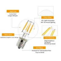 5Pack S11 Led Bulbs E17 Intermediate Base Edison Globe Light Bulbs 40 Watt Equivalent6000K Daylight 4W For Bedside Lamp Bulbl