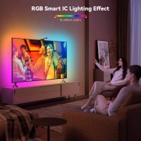 Gupup Smart Rgb Ic Tv Lights Tv Led Backlight With 24G Remote 125 Ft For Tv 5565 Inch Usb Backlights For Tv Led Show Comput