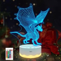 Anywin Dragon Gifts For Kids, Dragon 3D Illusion Night Lamp With 16 Colors Changing & Remote Control For Room Decor, Birthday Chritmas Gifts For Boys Teen Men