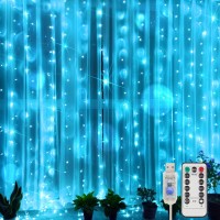 Suddus Curtain Lights For Bedroom 200 Led 65Ft X 65Ft Hanging String Lights Outdoor Fairy Curtain Lights For Backdrop Windo