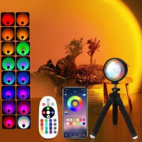 Quigo Sunset Lamp Projector Sun Lamp Sunlight Lamp Sunset Light Sunrise Solset Projection 16 Color Changing Rainbow Led Lights With Remote App Controlled Night Light Tik Tok Room Decor Aesthetic