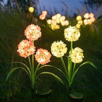 Kitvona Daisy Flower Light Cute Yard Decor Solar Garden Light Outdoor Waterproof Decoration For Patio Cemetery Grave, White & Pink (2 Pack)