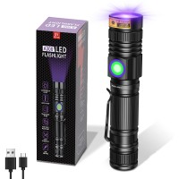 Darkbeam Uv 395Nm Black Light Flashlight Usb Rechargeable Woods Lamp, Mini Handheld Ultraviolet Blacklight Led Portable - Curing Resin, Detector For Pet Dog Urine, Scorpions, Stains