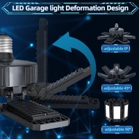 Yibeyyds Led Garage Light 4 Pack, 200W 6500K Garage Light Garage Lights Ceiling Led With 7+1 Adjustable Panels, Led Shop Lights For Garage, Barn, Workshop, Basement Support E26/E27