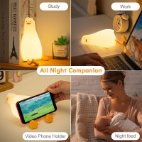 Famiduo Lying Flat Duck Night Light Led Squishy Duck Lamp With Extra Decor Gift 3 Levels Dimmable Ducky Lay Lamp Duck Light