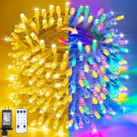 Zhouduidui Christmas Lights Outdoor,800Led 330Ft Color Changing String Lights,Warm White & Multocolor Lights 9 Modes Timer Waterproof For Indoor Outdoor Christmas Wedding Garden Yard Party Tree Decor