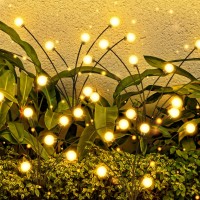 Dlaoum Solar Garden Outdoor Lights - 2 Pack 8Led Solar Powered Firefly Lights Waterproof Swaying Garden Fairy Bulbs For Yard Patio Path Pathway Landscape Decorations