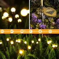 Dlaoum Solar Garden Outdoor Lights - 2 Pack 8Led Solar Powered Firefly Lights Waterproof Swaying Garden Fairy Bulbs For Yard Patio Path Pathway Landscape Decorations