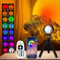 Jimei Led Lights For Bedroom Decor Sunset Lamp Projector Sun/Sunlight/Sunrise Lamp Sunset Night Light Projection 10W 16 Colors With Remote App Control Room Decor/Christmas Gifts For Women