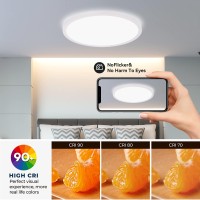 8 Pack 12 Inch 3200Lm Led Flush Mount Ceiling Light,28W White Shell 3 Color Changeable (3000K/4000K/6000K),120V Slim Surface Mount Ceiling Light Fixture For Kitchen Bedroom Living Room