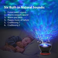 Qaofuz Ocean Wave Projector, 12 Led Remote Control Night Light Lamp Timer 8 Colors Changing Led Kids Night Light Projector Lamp For Baby Kids Adult Bedroom Living Room And Holiday Party Decorations