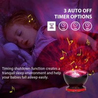 Qaofuz Ocean Wave Projector, 12 Led Remote Control Night Light Lamp Timer 8 Colors Changing Led Kids Night Light Projector Lamp For Baby Kids Adult Bedroom Living Room And Holiday Party Decorations