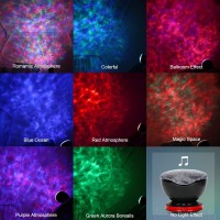 Qaofuz Ocean Wave Projector, 12 Led Remote Control Night Light Lamp Timer 8 Colors Changing Led Kids Night Light Projector Lamp For Baby Kids Adult Bedroom Living Room And Holiday Party Decorations