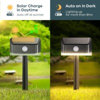 Linkind Solar Pathway Lights, Motion Sensor Solar Outdoor Lights Waterproof, 2 In 1 Led Outdoor Solar Lights For Walkways Pathway Yard Landscape Fence, Warm White, 4 Pack