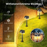 Linkind Solar Pathway Lights, Motion Sensor Solar Outdoor Lights Waterproof, 2 In 1 Led Outdoor Solar Lights For Walkways Pathway Yard Landscape Fence, Warm White, 4 Pack