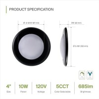 Asd 6 Pack Led Disk Lights 4 Inch 10W 5Cct 2700K5000K 685Lm Dimmable Flush Mount Ceiling Light Fixture Low Profile Surface M