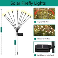 Hconce New Upgraded 2 Lighting Modes Starburst Swaying Light,10Led Bulbs Outdoor Solar Lights,Solar Firefly Waterproof Light For Garden Landscape,Yard Patio Pathway Decoration(2 Packs)